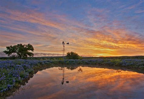 Sunrise In Brenhamtexas From Texas Hill Country Art Gallery Uk