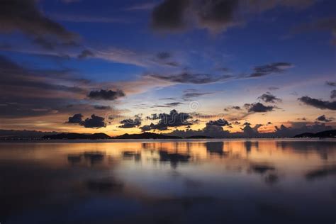 Twilight After Sunset At Lake Songkhla Stock Photo Image Of Sunny