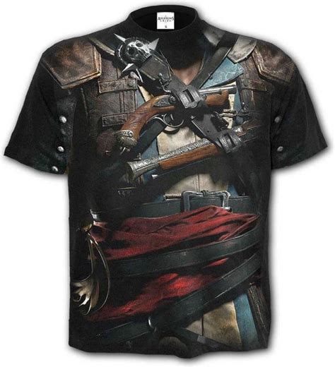 Assassins Creed Iv Zwart Flag Allover T Shirt Zwart M Bol Com