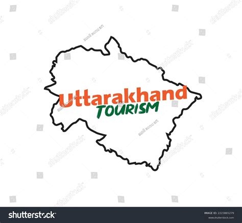 Uttarakhand Tourism Logo Uttarakhand Map Art เวกเตอร์สต็อก ปลอดค่า