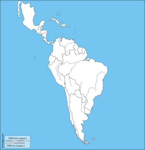 A Blank Map Of The Americas