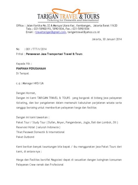Contoh Surat Pemesanan Paket Wisata Tempat Wisata Indonesia