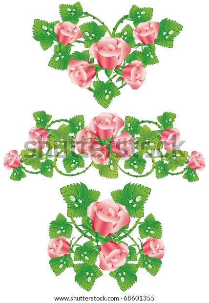 Pink Rose Design Elements Vector Stock Vector Royalty Free 68601355