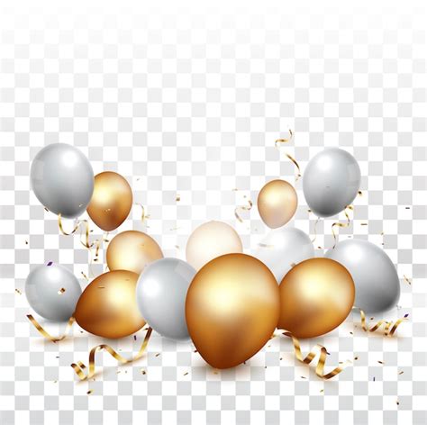 Premium Vector Celebration Banner With Gold Confetti And Balloons