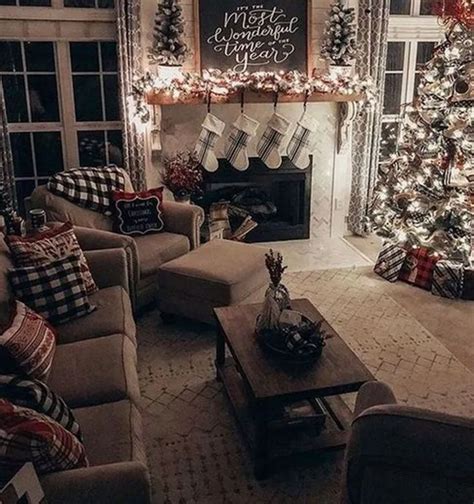 16 Stunning Christmas Country Home Tour 11 Cozy Christmas Living Room