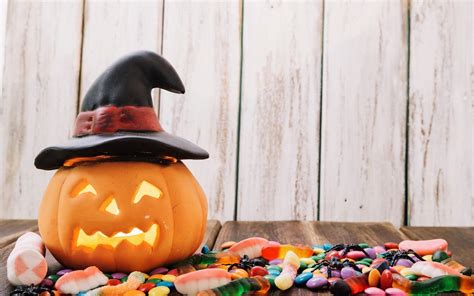 Fond d'écran Halloween : citrouille, bonbons - Pumpkin