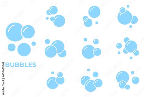 Set Of Bubbles Icon Soap Foam Fizzy Drink Oxygen Bubble Pictogram