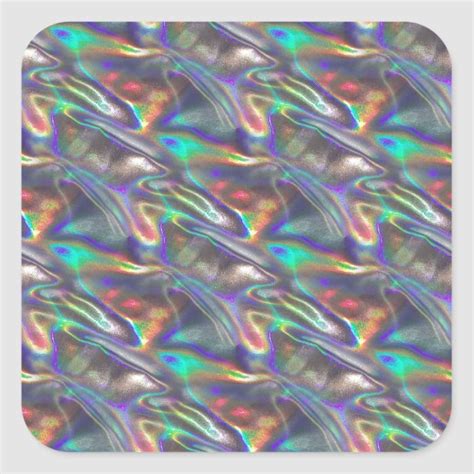 Holographic Silver Square Sticker In 2021 Holographic