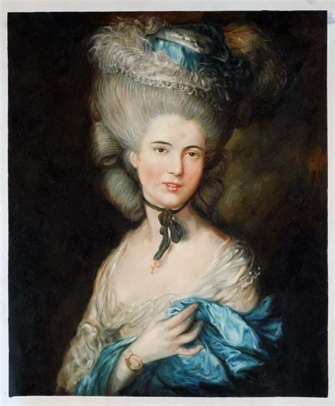 Portrait Of A Lady In Blue By Thomas Gainsborough Oil Painting On