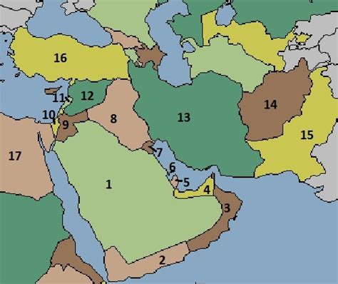 Map Of The Middle East Quiz Game Online Quiz Quizzescc