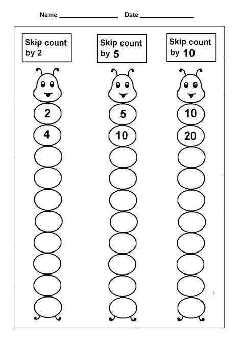 Skip Counting By 5s Worksheets