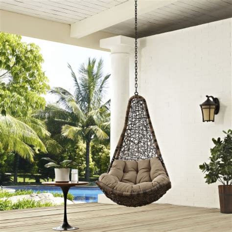 Modway Abate Outdoor Patio Swing Chair Without Stand Black Mocha 1