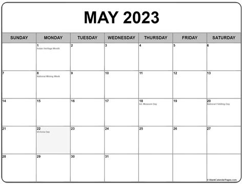 May 2021 Calendar With Holidays Printable 2021 Calendar
