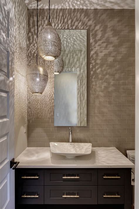 Powder Room With Gorgeous Lighting Powder Room Lighting Powder Room