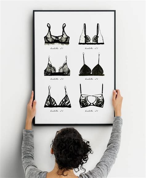 Bra Poster Lingerie Wall Art Print Black Lace Bralette Etsy Ireland