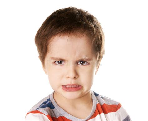Portrait Toddler Boy Angry Upset Face Stock Photo 583750399