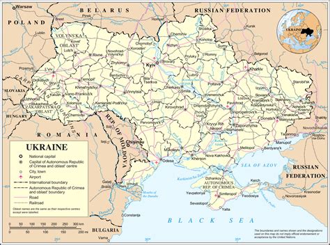 Rusland kaart met vector iconen. Kaart Oekraïne: Kaart Oekraïne en Kiev - Vakantie Krim ...