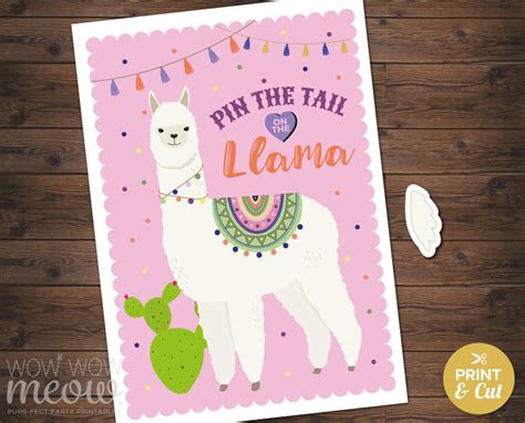 Pin The Tail On The Llama Game Printable Instant Download Etsy Uk