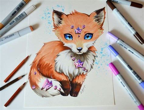Diandra The Fox Cub By Lighanedeviantart Cute Fox Drawing Cute