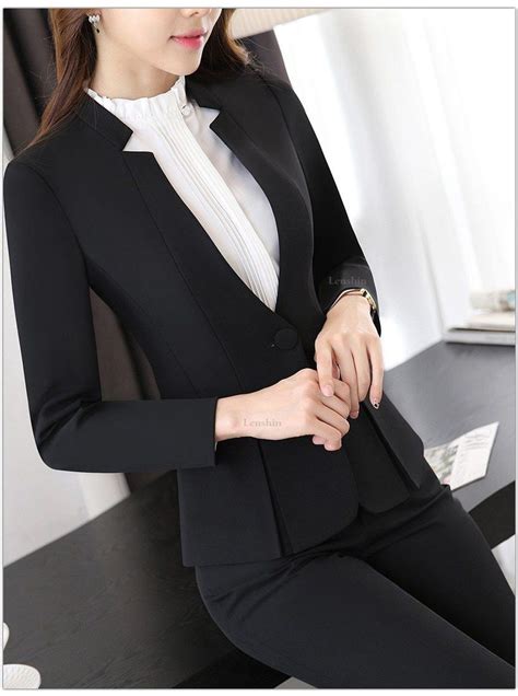 Women S Jacket And Trousers Suit Set Formal Elegant For Office Business