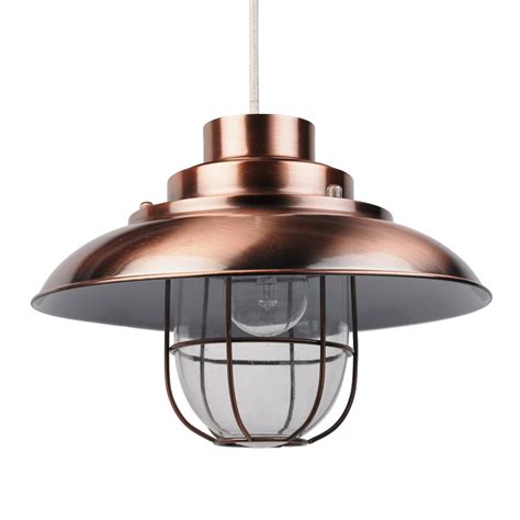 Contemporary Copper Fishermans Ceiling Light Pendant Shade