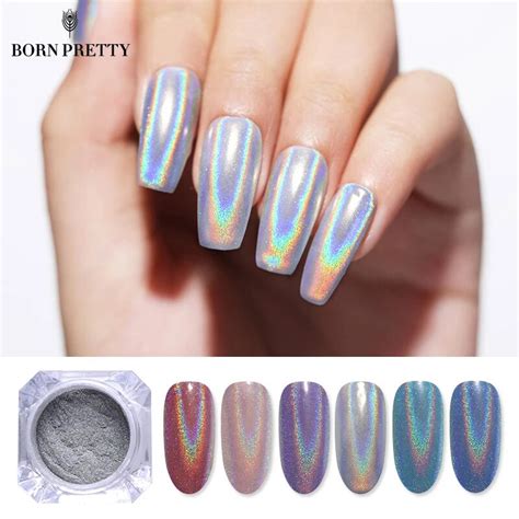 G Holographic Laser Nail Glitters Holo Rainbow Nail Art Powder Nail Tip Chrome Dust Manicure