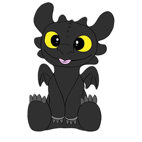 How To Draw Toothless Step By Step Drawing Tutorial For Kids