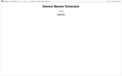 Demon Names Generator