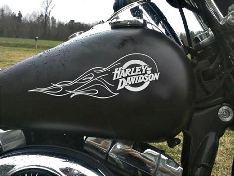 Oem Harley Davidson Motorcycle Flames Gas Tank Decals 2pc Set New