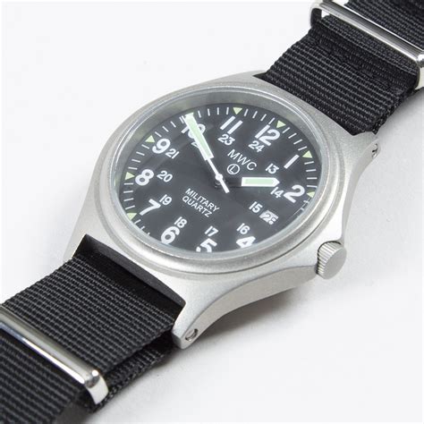 mwc g10bh 12 24 military watch stainless steel black consortium