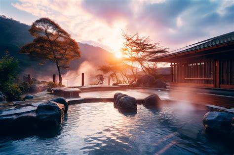 Premium Photo A Hot Spring In Japan Spa Treatments In Japanese Style Relaxation And Jacuzzi