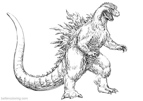 Millennium (ゴジラ2000 ミレニアム, gojira nisen: Godzilla Coloring Pages Fan Art Godzilla 2000 - Free ...