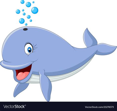 Happy Whale Cartoon Royalty Free Vector Image Vectorstock