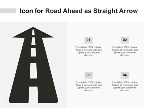 Icon For Road Ahead As Straight Arrow Presentation Graphics
