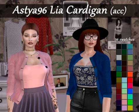 Astya96 Astya96 Lia Cardigan Acc 36 Swatches New Mesh Sims 4