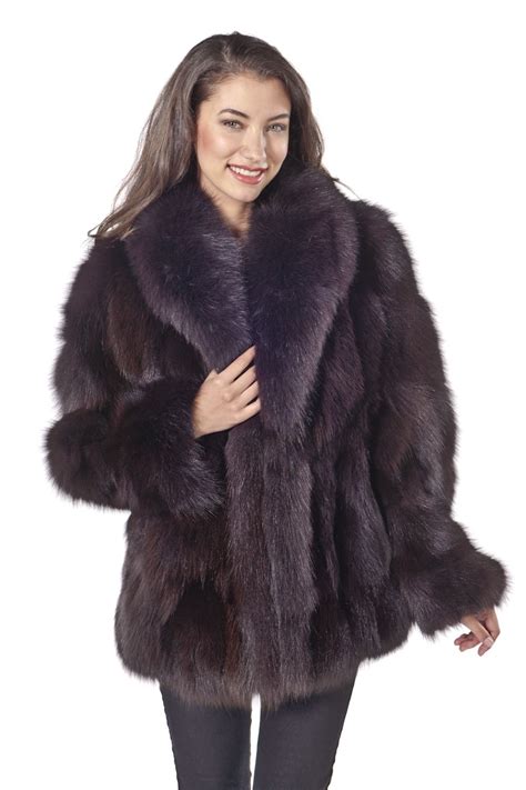 Brown Fox Fur Jacket Plus Size 18 25299500 109500