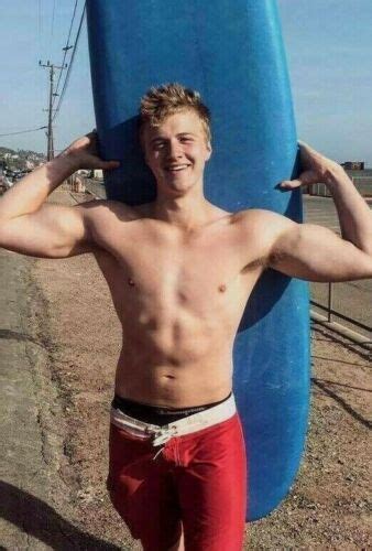 Shirtless Male Summer Surfer Swimmer Body Jock Hunk Beefcake Photo X