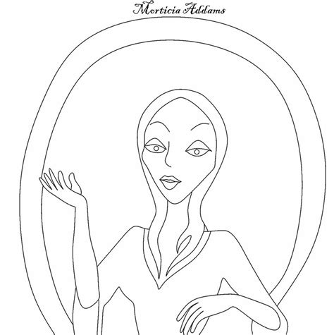 She often appeared with the rest of the. Morticia Addams Coloring Pages / She is gomez addams 's ...