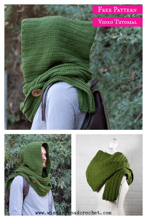 wanderer s hooded scarf free crochet pattern and video tutorial cool creativities