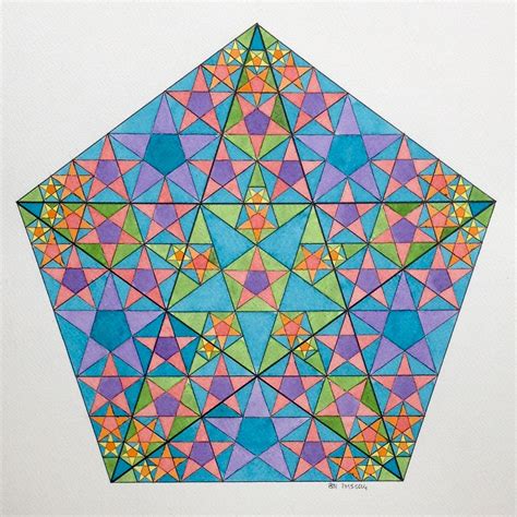 Geometry Symmetry Fibonacci Fractal Watercolor Aquarelle Mathart