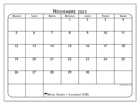 Calendario Noviembre De 2023 Para Imprimir “444ds” Michel Zbinden Bo