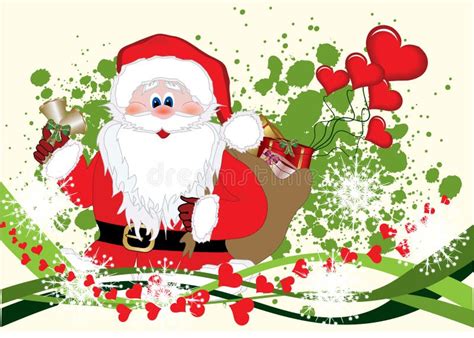 Santa Clause And Heart Stock Illustration Illustration Of Love 7087584