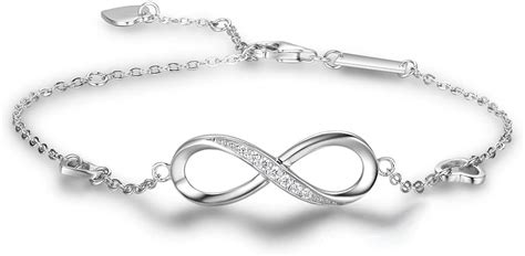 Boandpao Womens Bracelet Infinity 925 Sterling Silver
