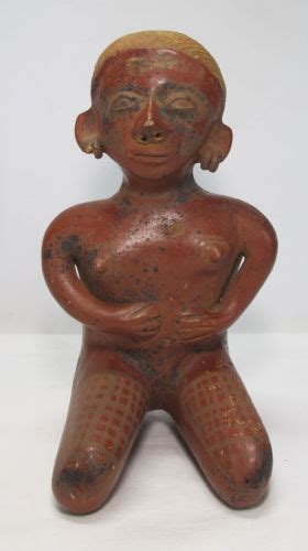 Pre Columbian Jalisco Kneeling Nude Female Figure West Mexico Tall Nr Yqz Antique Price