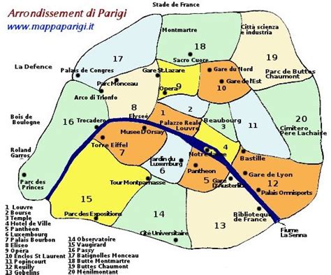 Mappa Metropolitana Parigi Divisa In Zone