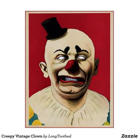 Creepy Vintage Clown Postcard