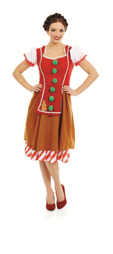 Womens Gingerbread Costume S M L Ladies Ginger Bread Christmas Fancy