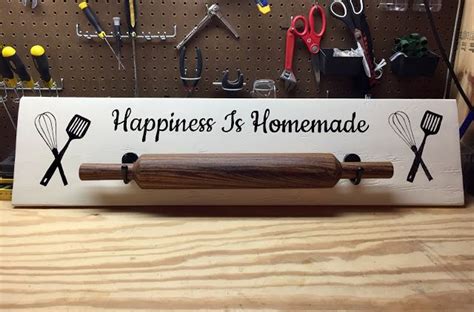 Happiness Is Homemade Rolling Pin Holder Rolling Pin Homemade