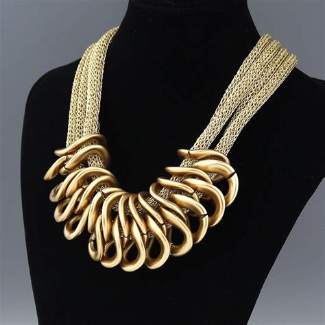 Fashion Women Vintage Jewelry Choker Chunky Statement Bib Pendant Necklace Chain