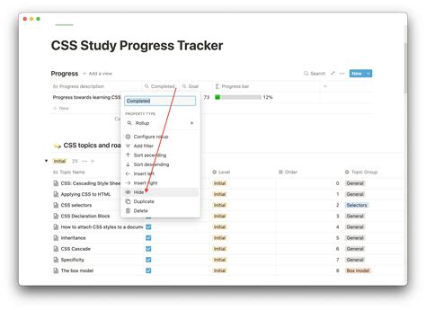 CSS Study Progress Tracker And Roadmap Notion Template